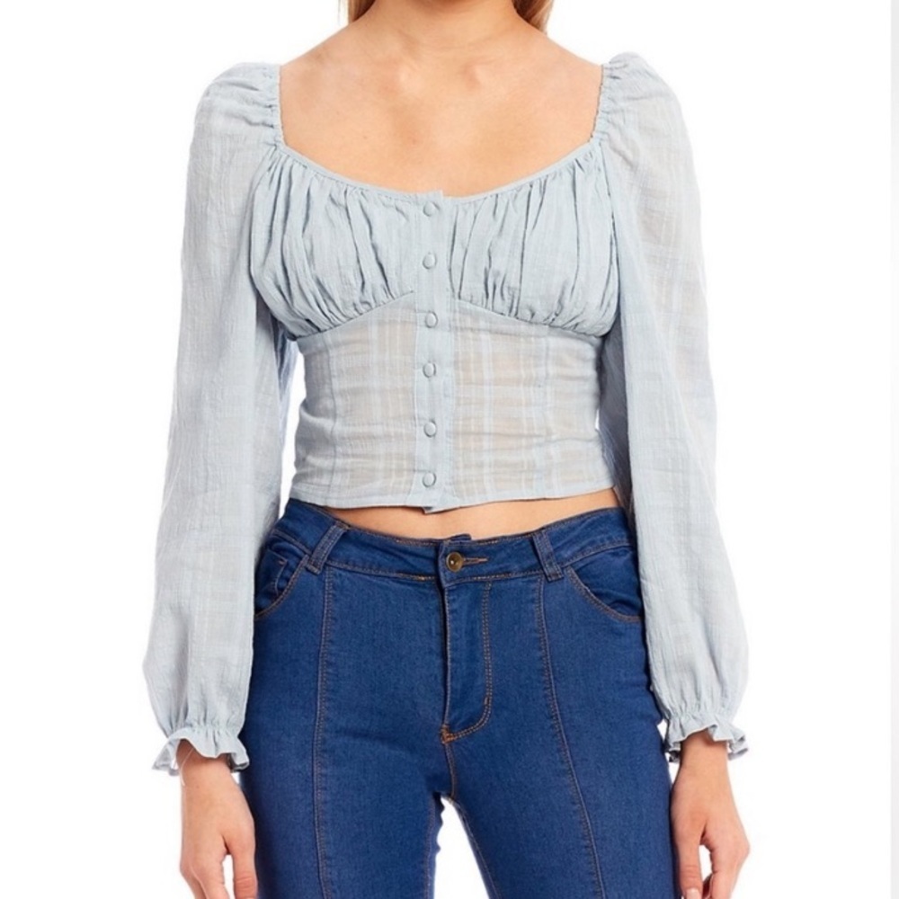 NWT CHELSEA & VIOLET PUFF‎ SLEEVE TOP